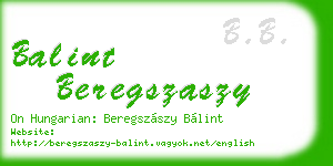 balint beregszaszy business card